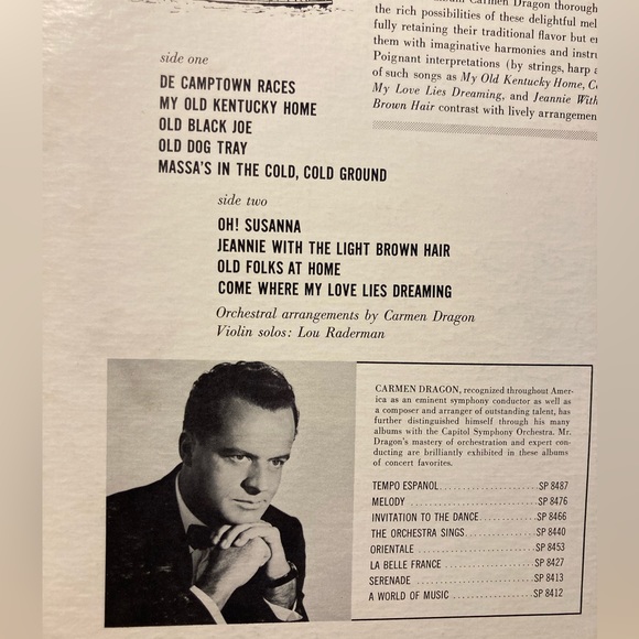 Stephen Foster Melodies - Carmen Dragon Orchestra Classical Vintage Music - Picture 6 of 15